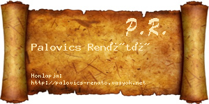 Palovics Renátó névjegykártya